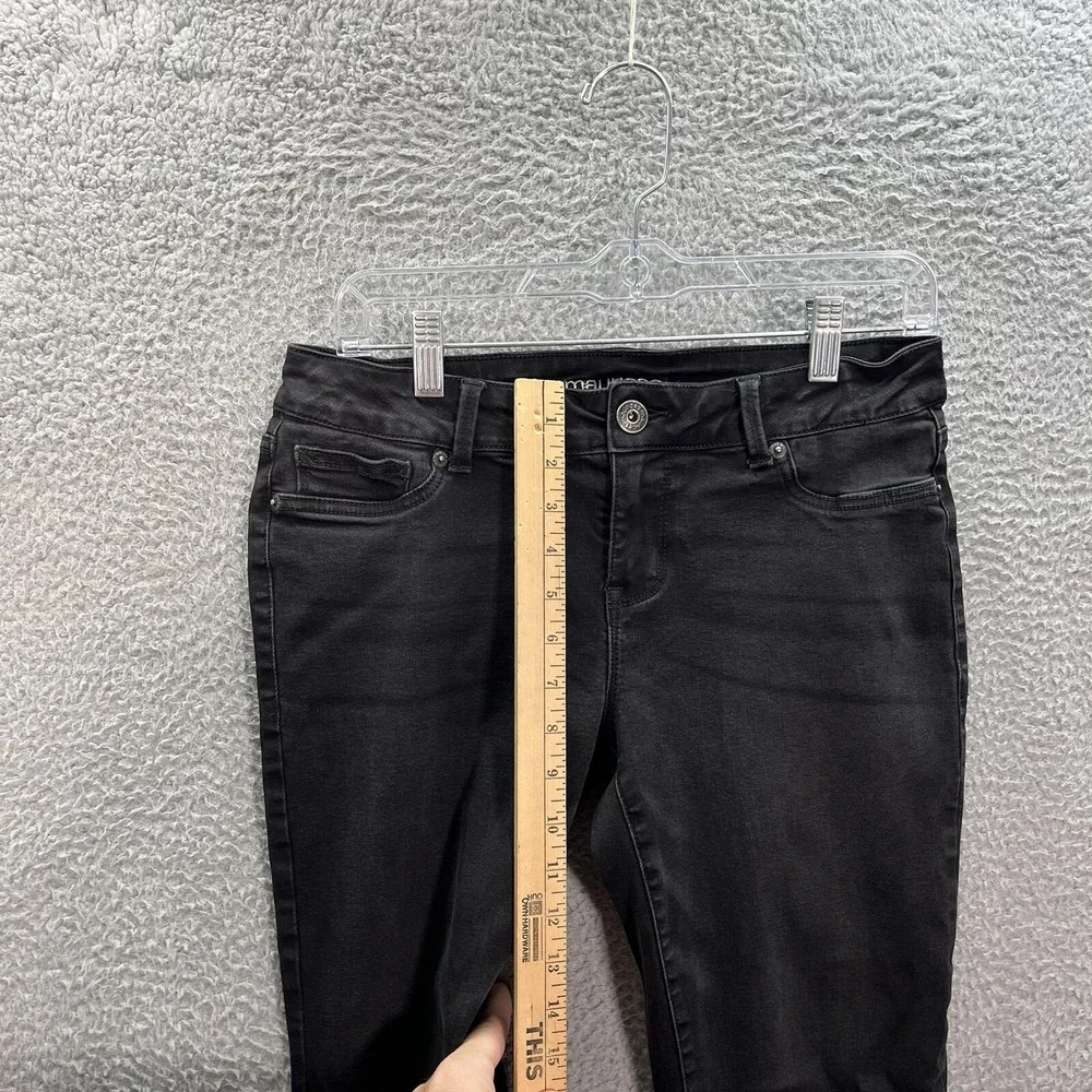 Maurices Jeans Womens Medium Black Denim Low‎ Rise Slim Stretch Preppy Casual